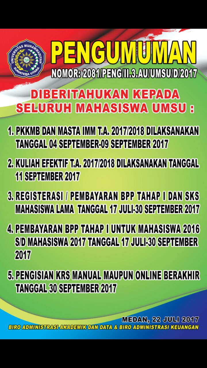 Sekilas Info Akademik TA.2017/2018