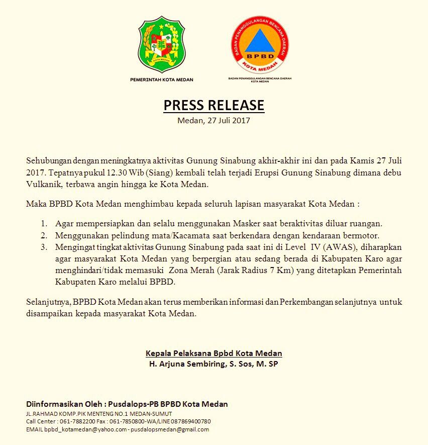 Sekilas Info BPBD Kota Medan