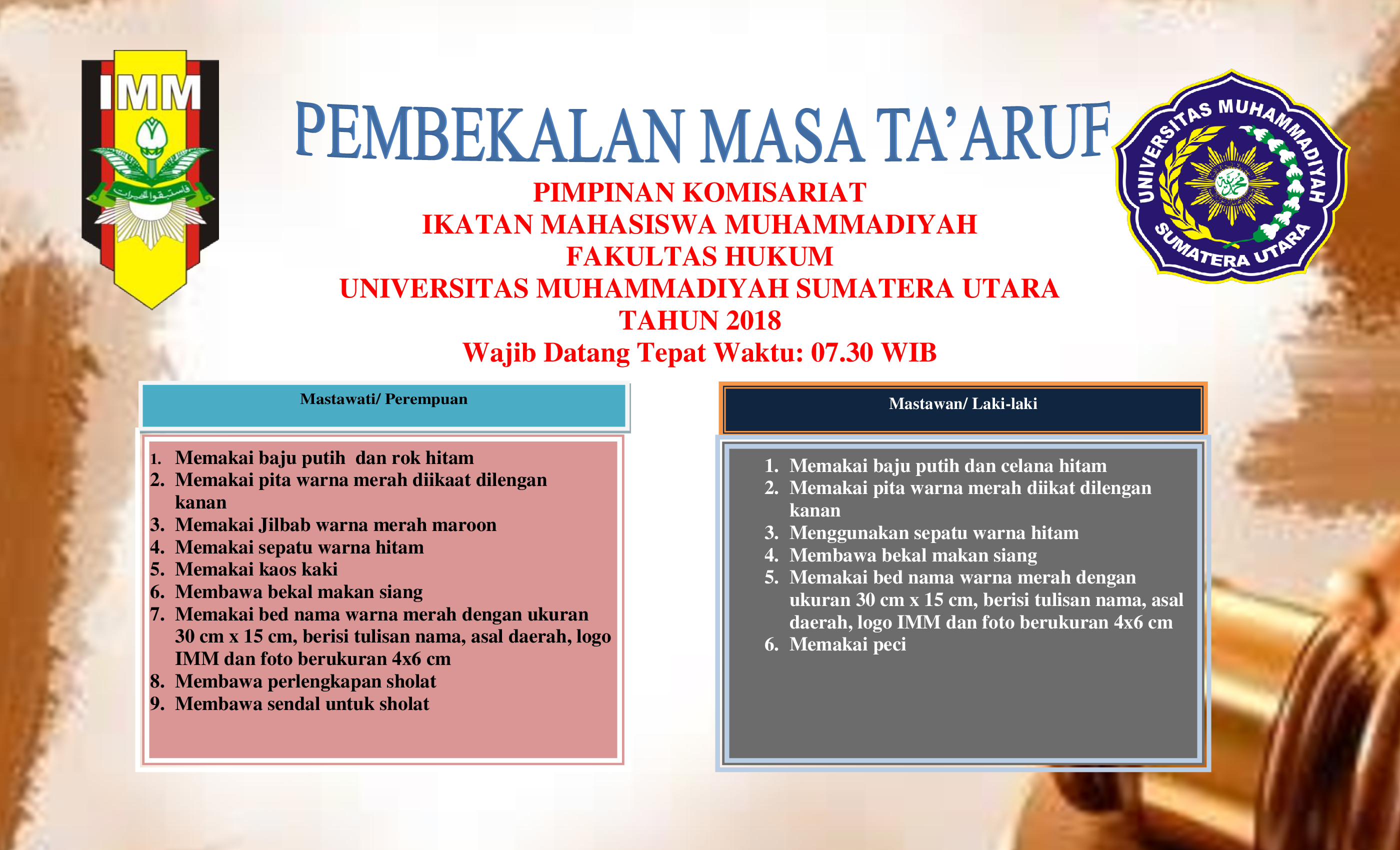PEMBEKALAN MASA TA’ARUF IMM FAKULTAS HUKUM UMSU