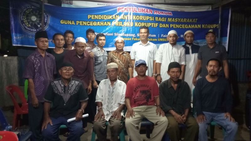 Dosen Fakultas Hukum UMSU Laksanakan Penyuluhan Hukum Tentang Pendidikan Anti Korupsi