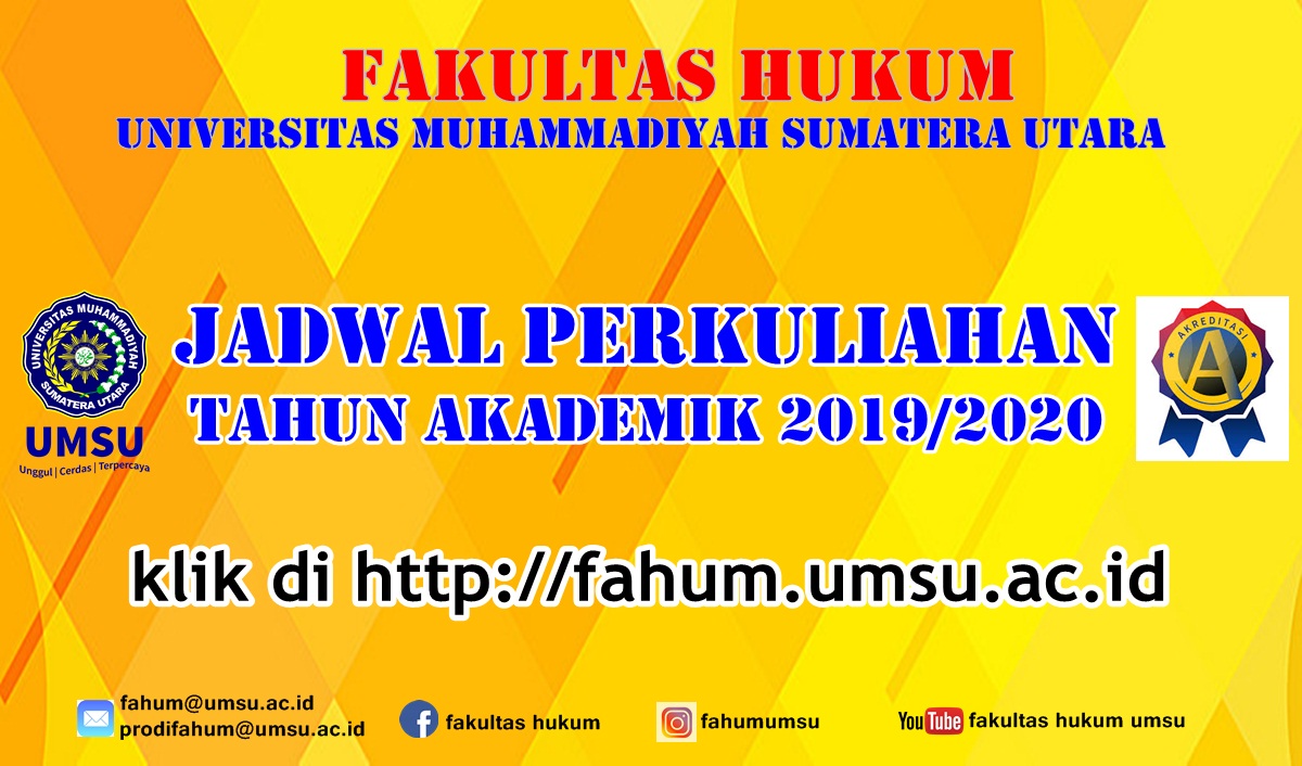 JADWAL PERKULIAHAN T.A 2019/2020