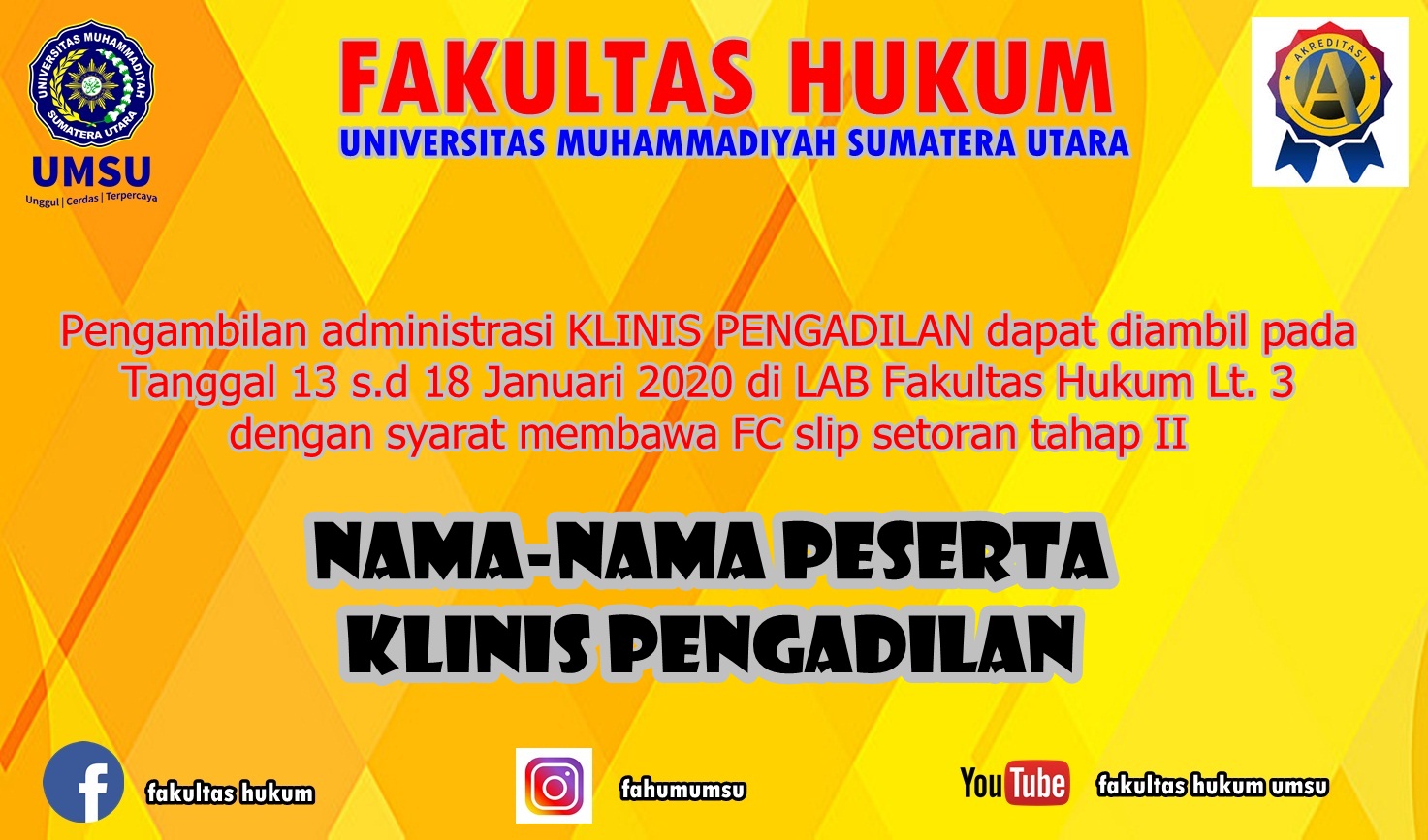 Nama-nama Peserta Klinis Pengadilan T.A 2019-2020