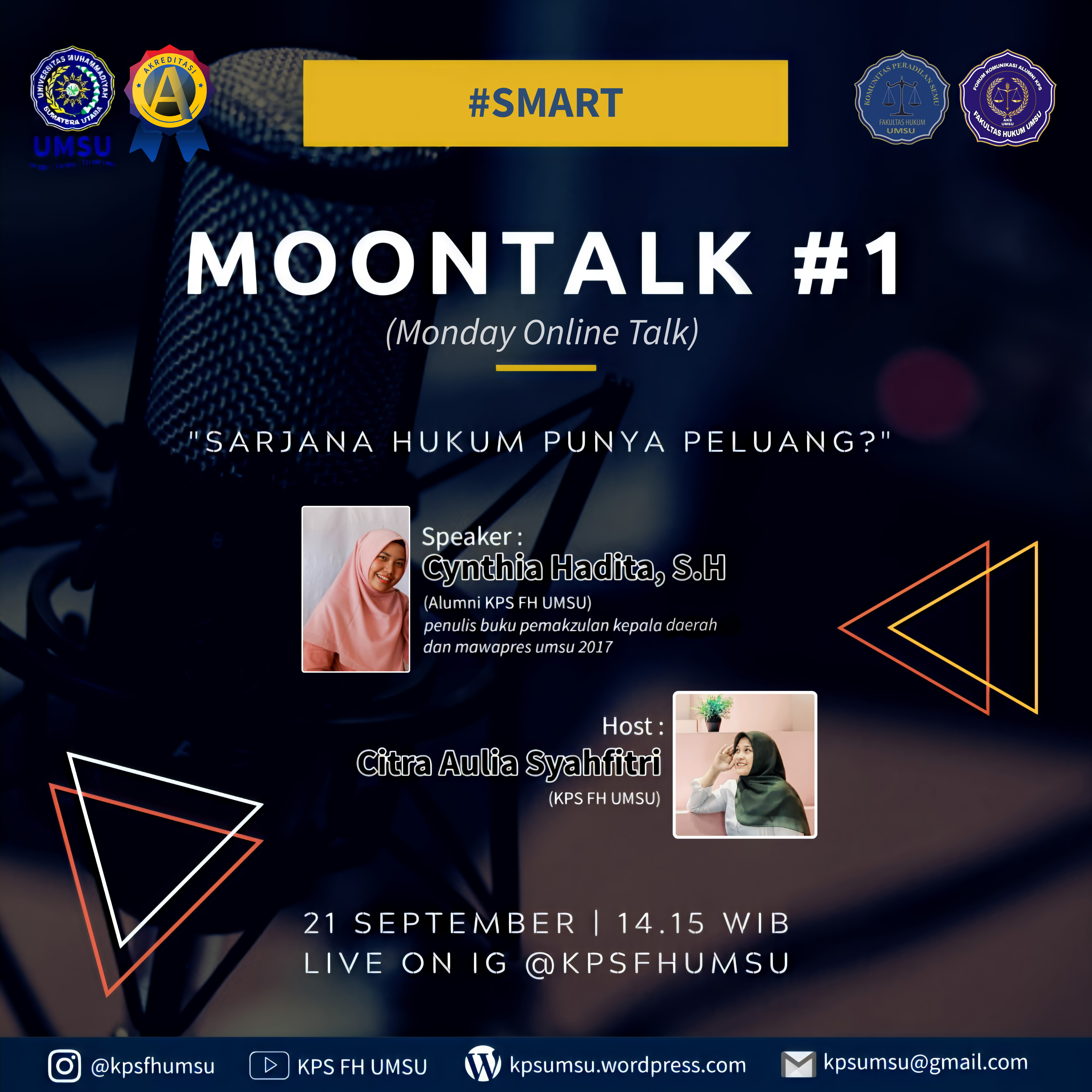 MOON TALK ( MONDAY ONLINE TALK) “SARJANA HUKUM PUNYA PELUANG?”