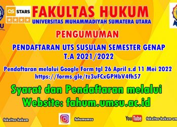 Pendaftaran UTS Susulan Semester Genap T.A 2021/2022