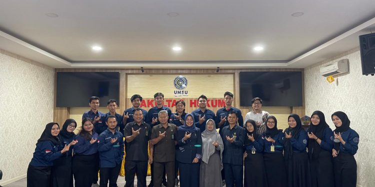KPS FH UMSU MENGHADIRKAN HAKIM AD HOC PENGADILAN NEGERI MEDAN SEBAGAI NARASUMBER DALAM SOSIALISASI NATIONAL MOOT COURT COMPETITION PIALA JAKSA AGUNG 2022.